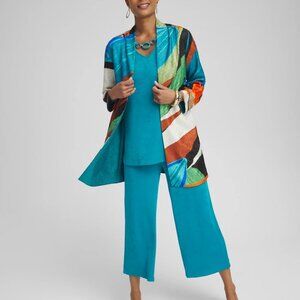 Chico's Travelers Women's Palms Reversible Crushed Jacket Multicolor Size Small